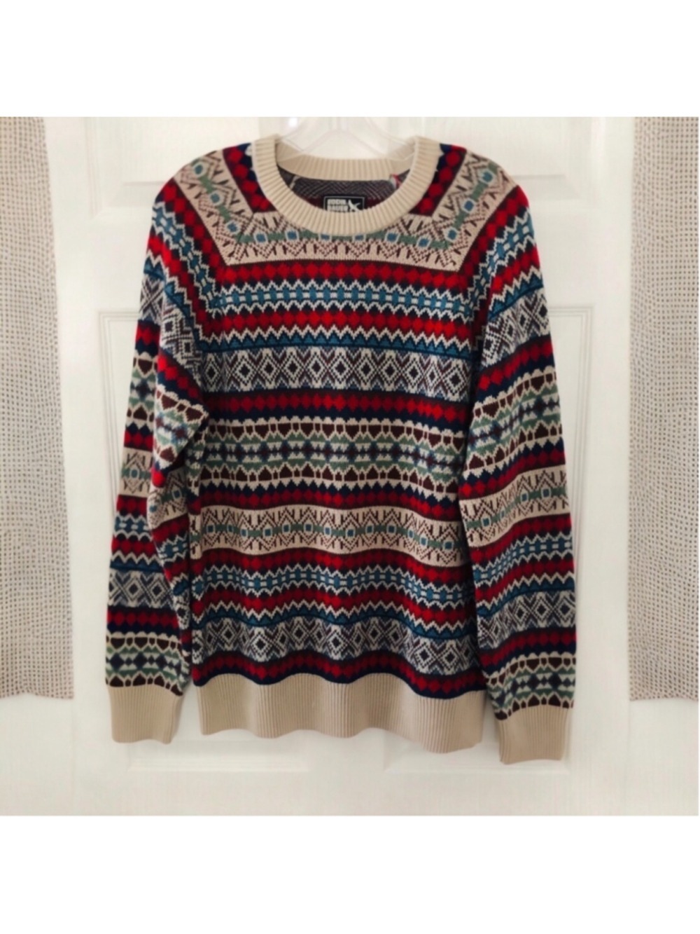 Size Small Eddie Bauer Urban Knit Classic Grandpa Sweater Nordic Knit Fair Isle